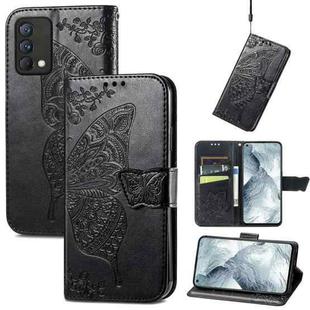 For OPPO Realme GT Master Butterfly Love Flower Embossed Horizontal Flip Leather Case with Holder & Card Slots & Wallet & Lanyard(Black)