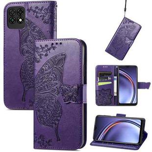 For Huawei Maimang 10 SE Butterfly Love Flower Embossed Horizontal Flip Leather Case with Holder & Card Slots & Wallet & Lanyard(Dark Purple)