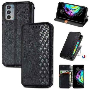 For Motorola Edge 20 Cubic Grid Pressed Horizontal Flip Magnetic PU Leather Case with Holder & Card Slots & Wallet(Black)