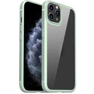 For iPhone 11 Pro MG Series Carbon Fiber TPU + Clear PC Four-corner Airbag Shockproof Case (Green)
