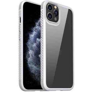 For iPhone 11 Pro MG Series Carbon Fiber TPU + Clear PC Four-corner Airbag Shockproof Case (White)