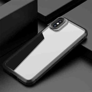 For iPhone XS Max MG Series Carbon Fiber TPU + Clear PC Four-corner Airbag Shockproof Case(Black)