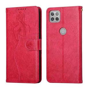 For Motorola Moto G 5G Beauty Girl Embossing Pattern Horizontal Flip Leather Case with Holder & Card Slot & Wallet & Photo Frame(Red)