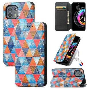 For Motorola Edge 20 Lite Colorful Magnetic Horizontal Flip PU Leather Case with Holder & Card Slot & Wallet(Rhombus Mandala)