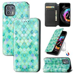 For Motorola Edge 20 Lite Colorful Magnetic Horizontal Flip PU Leather Case with Holder & Card Slot & Wallet(Emerald)
