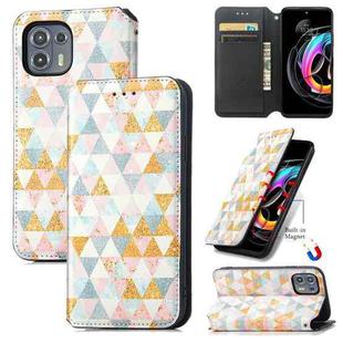 For Motorola Edge 20 Lite Colorful Magnetic Horizontal Flip PU Leather Case with Holder & Card Slot & Wallet(Rhombus)