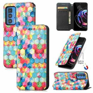 For Motorola Edge 20 Pro Colorful Magnetic Horizontal Flip PU Leather Case with Holder & Card Slot & Wallet(Magic Space)