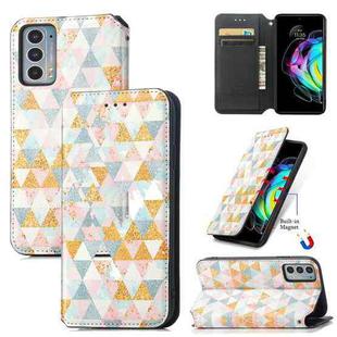 For Motorola Edge 20 Colorful Magnetic Horizontal Flip PU Leather Case with Holder & Card Slot & Wallet(Rhombus)