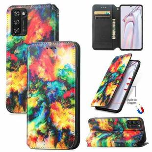 For Blackview A100 Colorful Magnetic Horizontal Flip PU Leather Case with Holder & Card Slot & Wallet(Colorful Cloud)