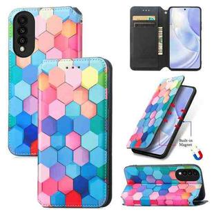 For Huawei nova 8 SE Youth Colorful Magnetic Horizontal Flip PU Leather Case with Holder & Card Slot & Wallet(Colorful Cube)
