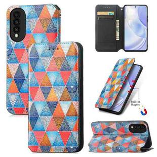 For Huawei nova 8 SE Youth Colorful Magnetic Horizontal Flip PU Leather Case with Holder & Card Slot & Wallet(Rhombus Mandala)