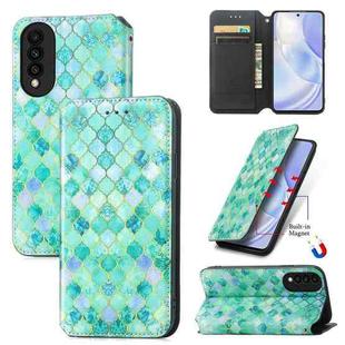 For Huawei nova 8 SE Youth Colorful Magnetic Horizontal Flip PU Leather Case with Holder & Card Slot & Wallet(Emerald)