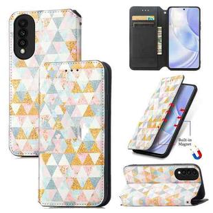 For Huawei nova 8 SE Youth Colorful Magnetic Horizontal Flip PU Leather Case with Holder & Card Slot & Wallet(Rhombus)