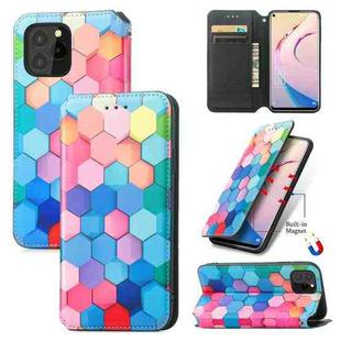 For Oukitel C21 Pro Colorful Magnetic Horizontal Flip PU Leather Case with Holder & Card Slot & Wallet(Colorful Cube)