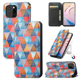 For Oukitel C21 Pro Colorful Magnetic Horizontal Flip PU Leather Case with Holder & Card Slot & Wallet(Rhombus Mandala)