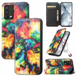 For OPPO Realme GT Master Colorful Magnetic Horizontal Flip PU Leather Case with Holder & Card Slot & Wallet(Colorful Cloud)