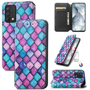 For OPPO Realme GT Master Colorful Magnetic Horizontal Flip PU Leather Case with Holder & Card Slot & Wallet(Purple Scales)