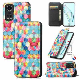 For ZTE Axon 30 5G Colorful Magnetic Horizontal Flip PU Leather Case with Holder & Card Slot & Wallet(Magic Space)