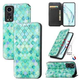 For ZTE Axon 30 5G Colorful Magnetic Horizontal Flip PU Leather Case with Holder & Card Slot & Wallet(Emerald)