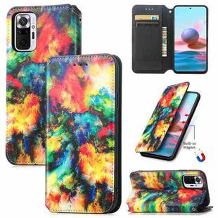 For Xiaomi Redmi Note 10 Pro Colorful Magnetic Horizontal Flip PU Leather Case with Holder & Card Slot & Wallet(Colorful Cloud)