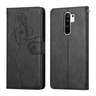 For Xiaomi Redmi 9 Beauty Girl Embossing Pattern Horizontal Flip Leather Case with Holder & Card Slot & Wallet & Photo Frame(Black)