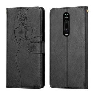 For Xiaomi Redmi K20 Beauty Girl Embossing Pattern Horizontal Flip Leather Case with Holder & Card Slot & Wallet & Photo Frame(Black)