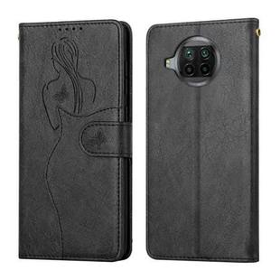 For Xiaomi Redmi Note 9 Pro 5G/Mi 10T Lite 5G Beauty Girl Embossing Pattern Horizontal Flip Leather Case with Holder & Card Slot & Wallet & Photo Frame(Black)