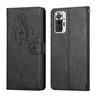 For Xiaomi Redmi Note 10 Pro Beauty Girl Embossing Pattern Horizontal Flip Leather Case with Holder & Card Slot & Wallet & Photo Frame(Black)