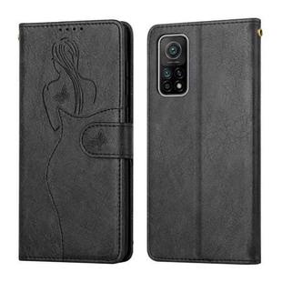 For Xiaomi Mi 10T 5G / 10T Pro 5G Beauty Girl Embossing Pattern Horizontal Flip Leather Case with Holder & Card Slot & Wallet & Photo Frame(Black)