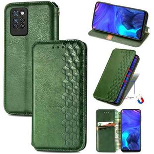For Infinix Note 10 Pro Cubic Grid Pressed Horizontal Flip Magnetic PU Leather Case with Holder & Card Slots & Wallet(Green)
