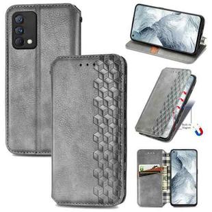 For OPPO Realme GT Master Cubic Grid Pressed Horizontal Flip Magnetic PU Leather Case with Holder & Card Slots & Wallet(Grey)