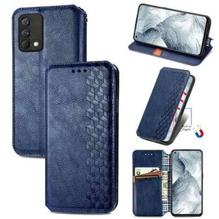 For OPPO Realme GT Master Cubic Grid Pressed Horizontal Flip Magnetic PU Leather Case with Holder & Card Slots & Wallet(Blue)