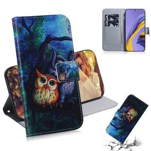 For Galaxy A51 Coloured Drawing Horizontal Flip Leather Case, with Holder & Card Slots & Wallet(Oil Owl)