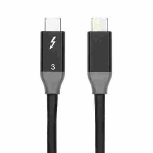 100W USB-C / Type-C 4.0 Male to USB-C / Type-C 4.0 Male Two-color Full-function Data Cable for Thunderbolt 3, Cable Length:0.31m