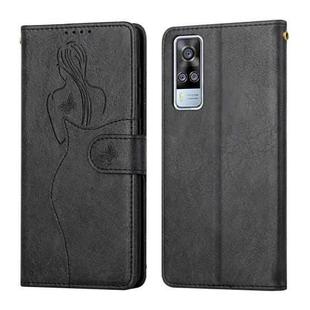 For vivo Y51 / Y31 Beauty Girl Embossing Pattern Horizontal Flip Leather Case with Holder & Card Slot & Wallet & Photo Frame(Black)