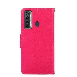 For Tecno Camon 17 Crystal Texture Horizontal Flip Leather Case with Holder & Card Slots & Wallet(Rose Red)
