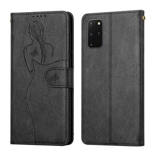 For Samsung Galaxy S20+ Beauty Girl Embossing Pattern Horizontal Flip Leather Case with Holder & Card Slot & Wallet & Photo Frame(Black)