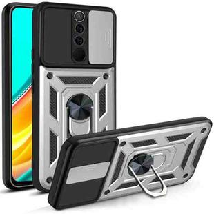 For Xiaomi Redmi 9 Sliding Camera Cover Design TPU+PC Protective Case(Silver)