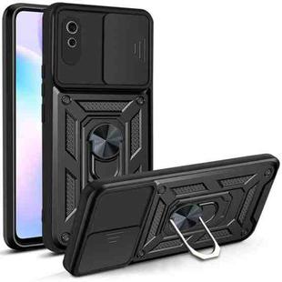 For Xiaomi Redmi 9A Sliding Camera Cover Design TPU+PC Protective Case(Black)