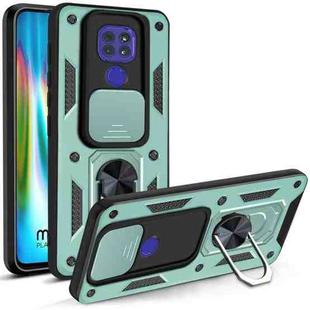 For Motorola Moto G9 Play Sliding Camera Cover Design TPU+PC Protective Case(Dark Green)