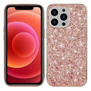 Glitter Powder Shockproof TPU Protective Case For iPhone 13 Pro(Rose Gold)