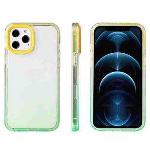 For iPhone 13 Pro Candy Gradient Flat Surface TPU + PC Shockproof Case (Green Yellow)