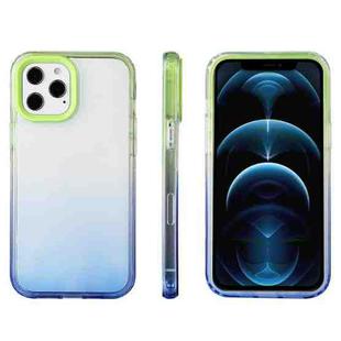 For iPhone 13 Pro Candy Gradient Flat Surface TPU + PC Shockproof Case (Blue Green)