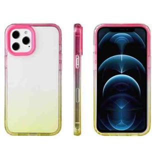 For iPhone 12 mini Candy Gradient Flat Surface TPU + PC Shockproof Case (Yellow Rose Red)