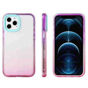 For iPhone 12 / 12 Pro Candy Gradient Flat Surface TPU + PC Shockproof Case(Pink Purple)