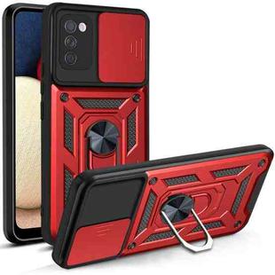 For Samsung Galaxy A02s Sliding Camera Cover Design TPU+PC Protective Case(Red)