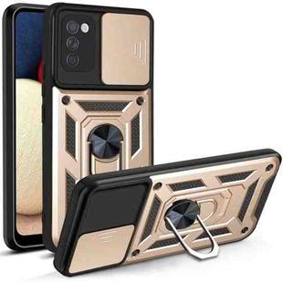For Samsung Galaxy A02s Sliding Camera Cover Design TPU+PC Protective Case(Gold)