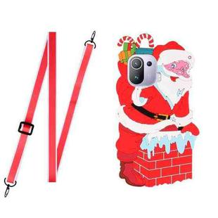 For Xiaomi Mi 11 Pro Christmas Series Silicone Shockproof Case with Neck Lanyard(Santa Claus)