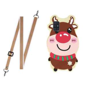 For Xiaomi Mi 10 Lite Christmas Series Silicone Shockproof Case with Neck Lanyard(Elk)