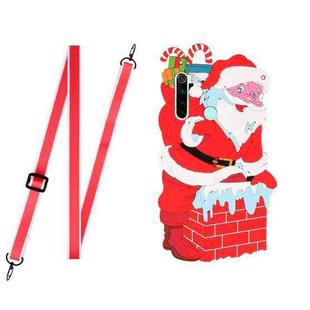 For Xiaomi Redmi Note 8 Christmas Series Silicone Shockproof Case with Neck Lanyard(Santa Claus)